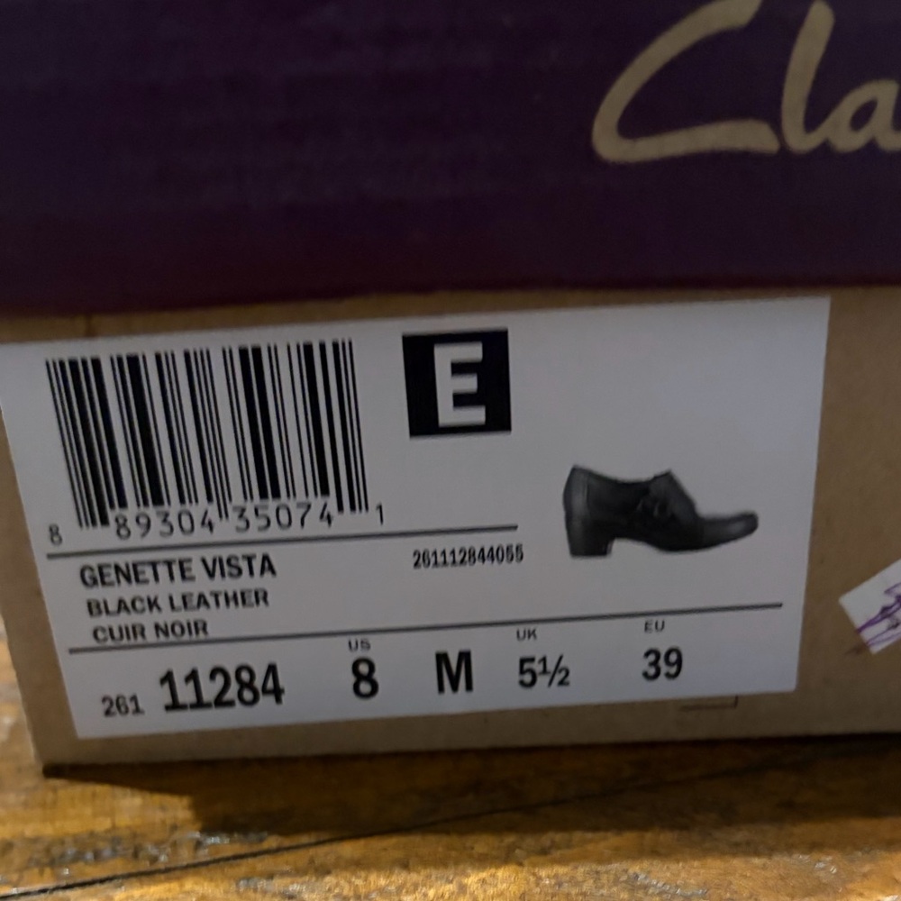 Clarks Black Leather Slip-On Oxfords with Side Buckle - Picture 8 of 8